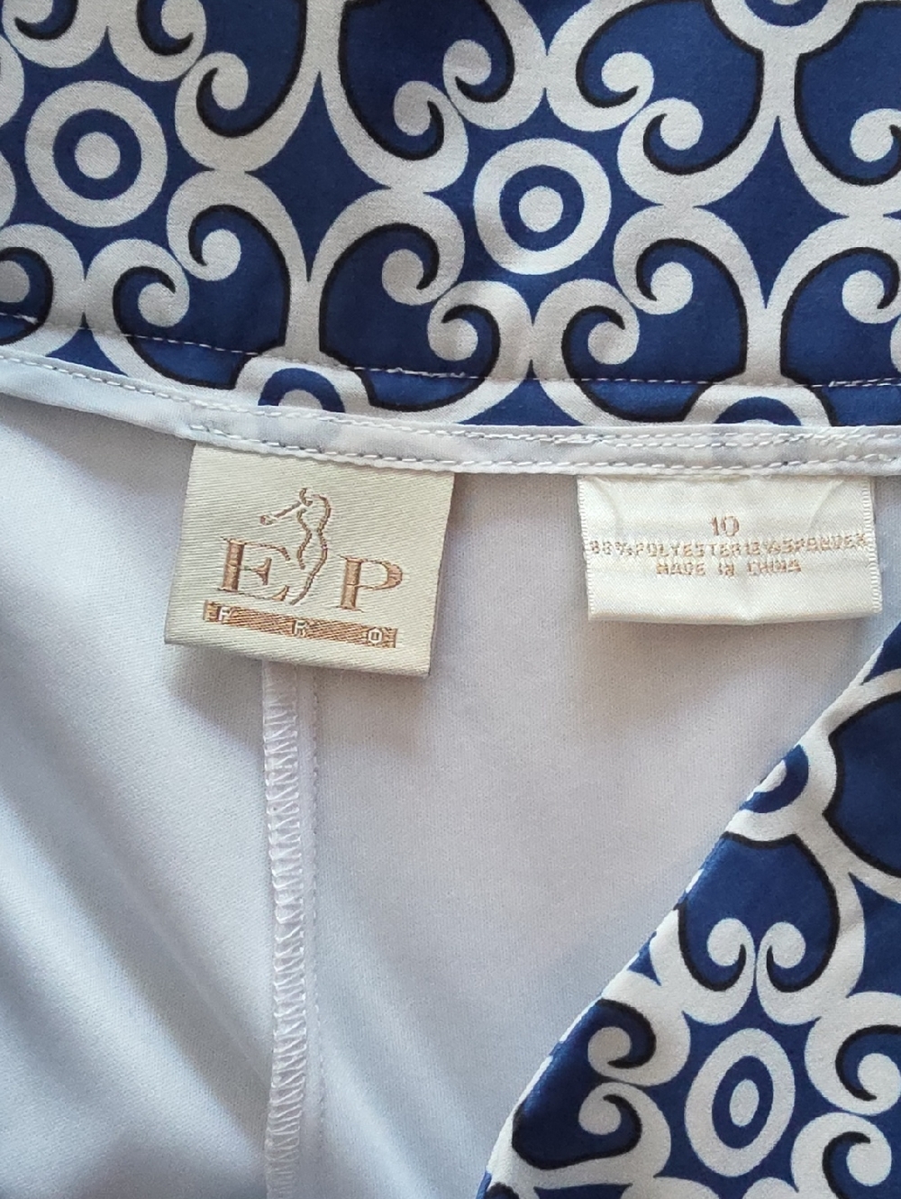 EP Pro Golf Sports Skort Skirt Blue & White Side Zip Size 10 - Picture 2 of 9
